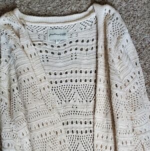 Freshman Cream Open-Weave Women's Cardigan